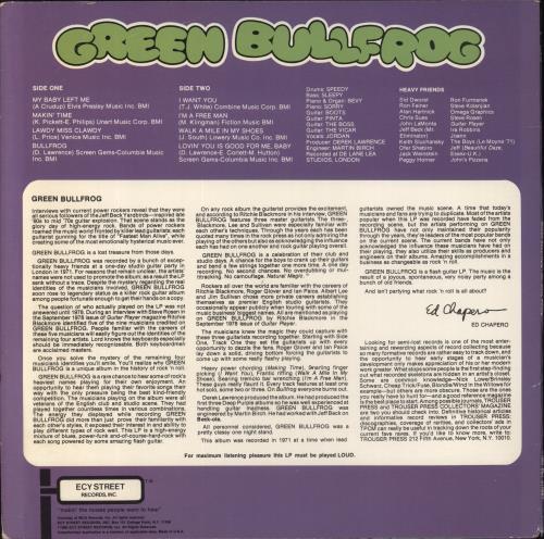 Green Bullfrog Natural Magic vinyl LP album (LP record) US GR9LPNA384743