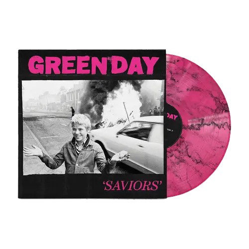 Green Day Saviors - Pink & Black Marbled Vinyl - Sealed vinyl LP album (LP record) UK GRNLPSA827991