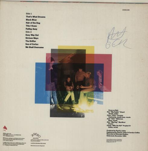 Green On Red Gas Food Lodging - Autographed vinyl LP album (LP record) UK GROLPGA684697