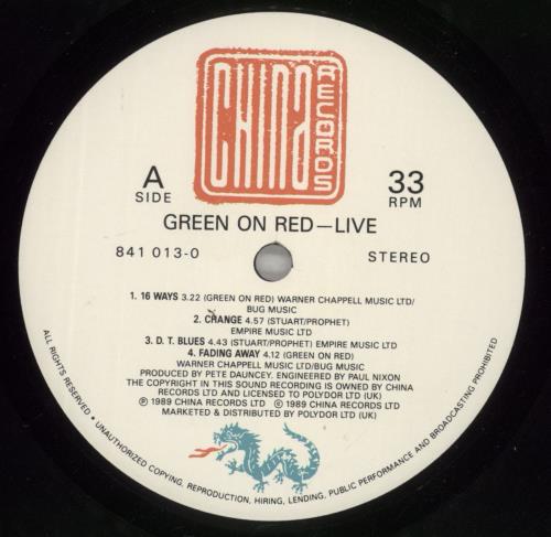 Green On Red Live 10" vinyl single (10 inch record) UK GRO10LI194285