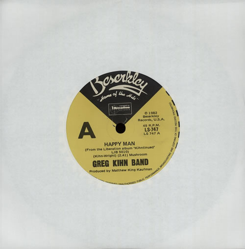 Greg Kihn Happy Man 7" vinyl single (7 inch record / 45) Australian GC107HA639258