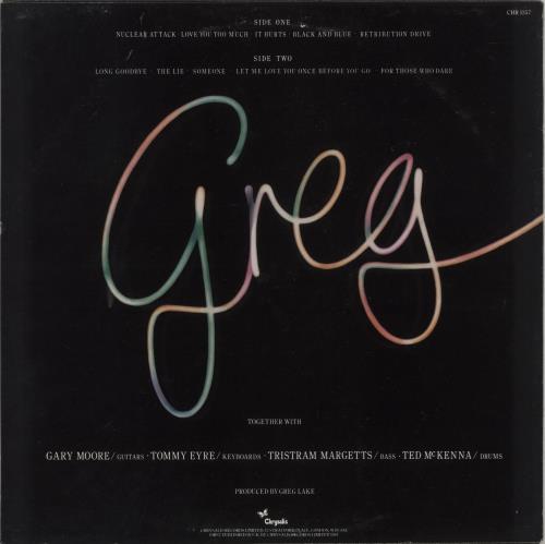 Greg Lake Greg Lake vinyl LP album (LP record) UK GLKLPGR756174