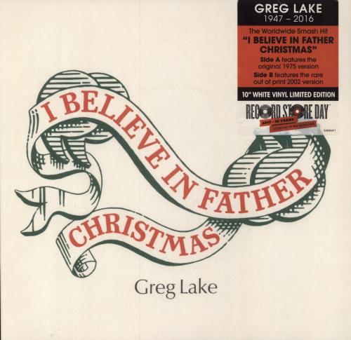 Greg Lake I Believe In Father Christmas - White Vinyl 10" vinyl single (10 inch record) US GLK10IB798037