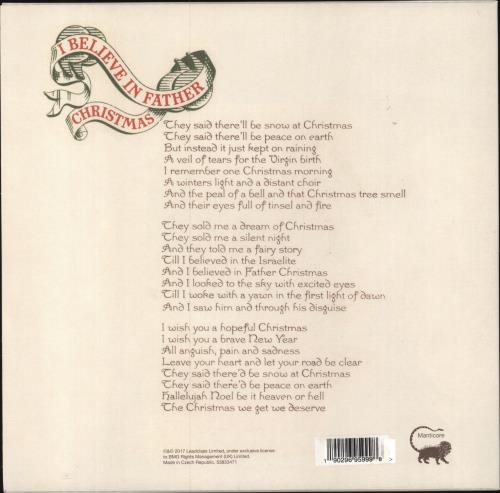 Greg Lake I Believe In Father Christmas - White Vinyl 10" vinyl single (10 inch record) US GLK10IB798037