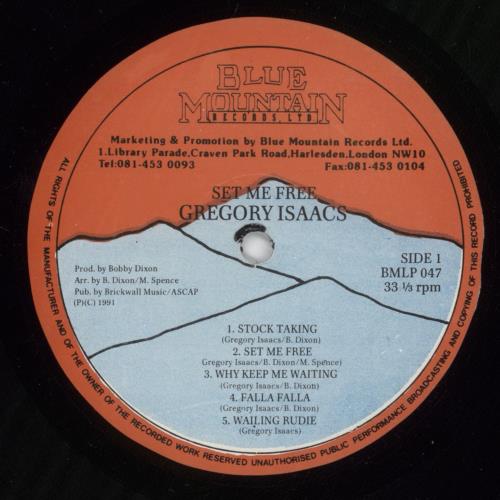 Gregory Isaacs Set Me Free vinyl LP album (LP record) UK GRGLPSE890321