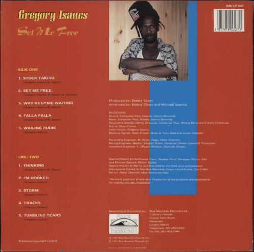 Gregory Isaacs Set Me Free vinyl LP album (LP record) UK GRGLPSE890321