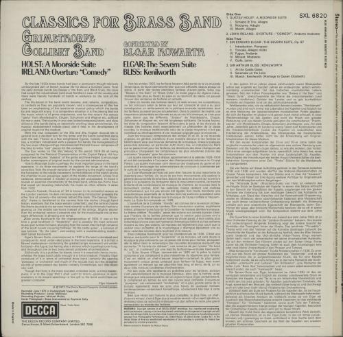 Grimethorpe Colliery Band Classics For Brass Band vinyl LP album (LP record) UK H9KLPCL763507