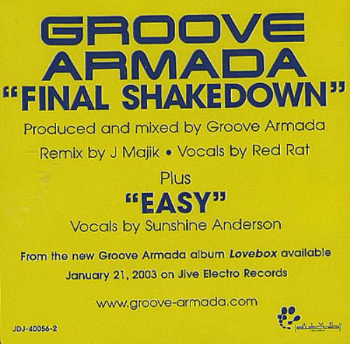 Groove Armada Final Shakedown CD single (CD5 / 5") US GVMC5FI378967