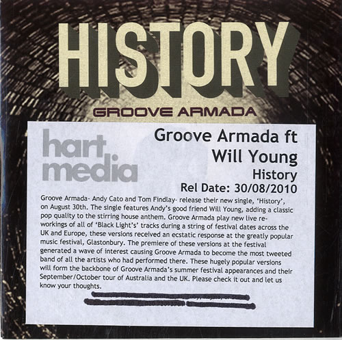 Groove Armada History CD single (CD5 / 5") UK GVMC5HI631130