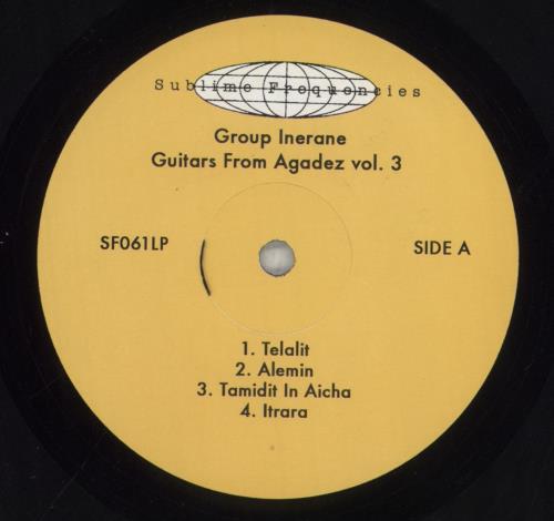 Group Inerane Guitars From Agadez Vol 3 vinyl LP album (LP record) US 800LPGU855902