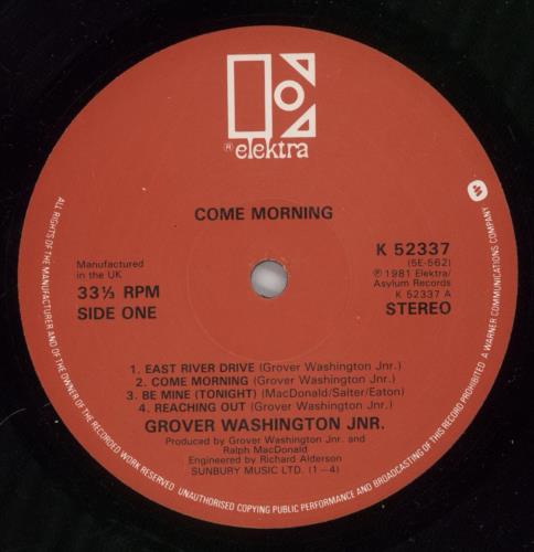 Grover Washington Come Morning vinyl LP album (LP record) UK GWJLPCO301851