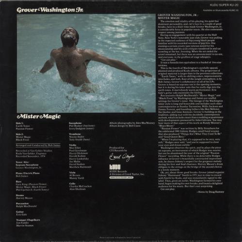 Grover Washington Mister Magic vinyl LP album (LP record) UK GWJLPMI880945