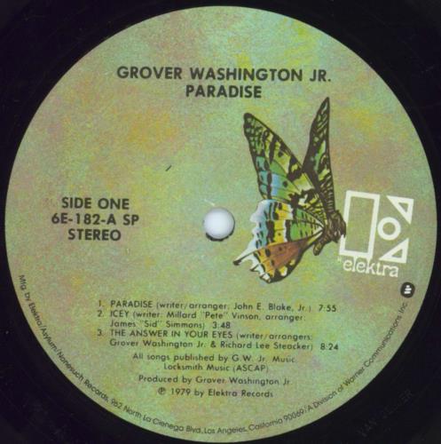 Grover Washington Paradise vinyl LP album (LP record) US GWJLPPA804311