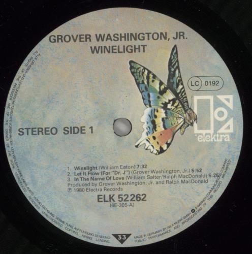 Grover Washington Winelight vinyl LP album (LP record) German GWJLPWI634038