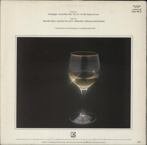 Grover Washington Winelight vinyl LP album (LP record) German GWJLPWI700455