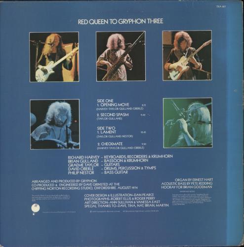 Gryphon Red Queen To Gryphon Three vinyl LP album (LP record) UK GRYLPRE435039