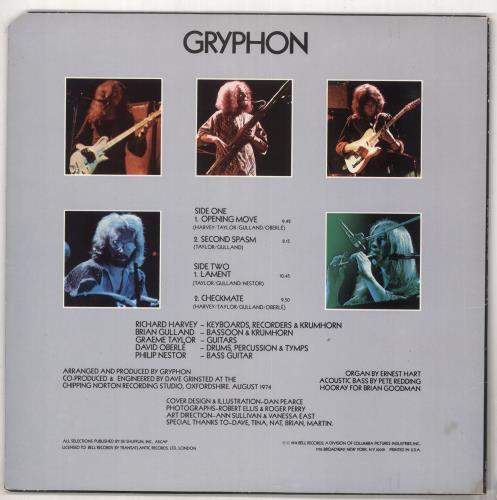 Gryphon Red Queen To Gryphon Three vinyl LP album (LP record) US GRYLPRE733092