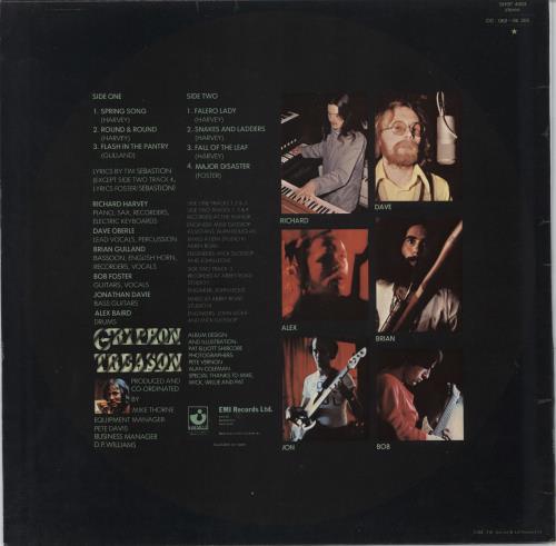 Gryphon Treason - VG+ vinyl LP album (LP record) UK GRYLPTR793693