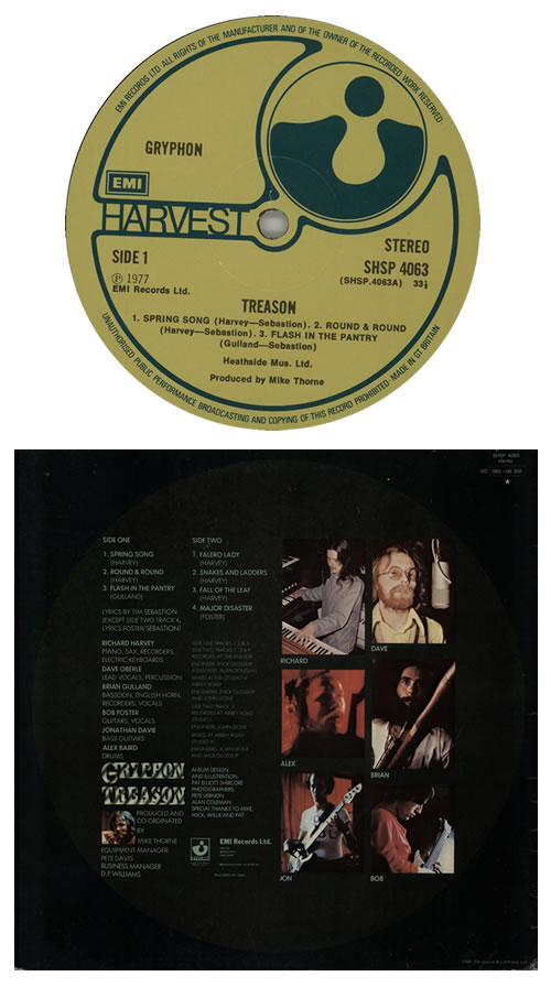 Gryphon Treason vinyl LP album (LP record) UK GRYLPTR584555