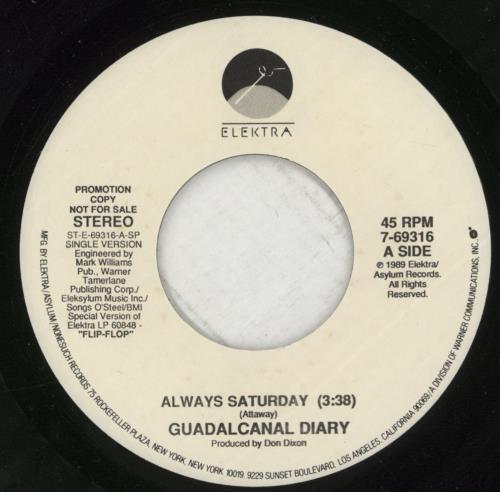 Guadalcanal Diary Always Saturday 7" vinyl single (7 inch record / 45) US GDL07AL866187