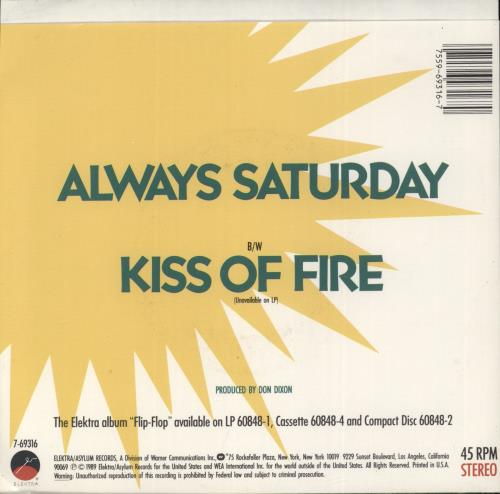 Guadalcanal Diary Always Saturday 7" vinyl single (7 inch record / 45) US GDL07AL866187