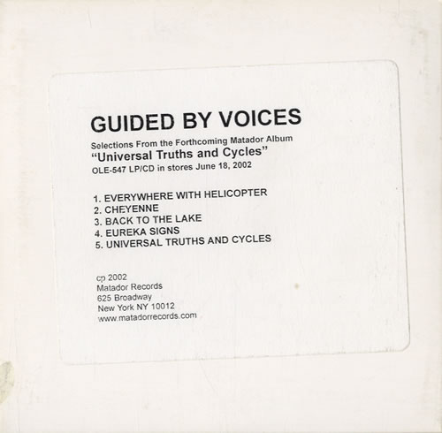 Guided By Voices Selections From Universal Truths And Cycles CD-R acetate US GBVCRSE234483