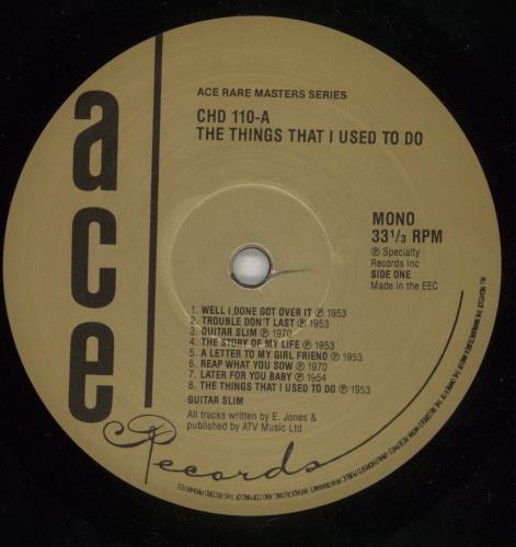 Guitar Slim The Things I Used To Do vinyl LP album (LP record) UK GUJLPTH599544