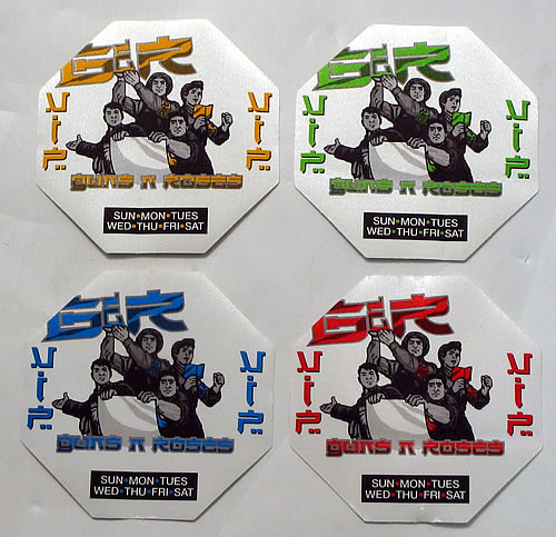 Guns N Roses 2002 Tour Passes - Octagonal tour pass US GNRTPTO427718