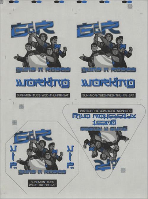 Guns N Roses 2002 Tour Passes - Uncut Sheet tour pass US GNRTPTO428671