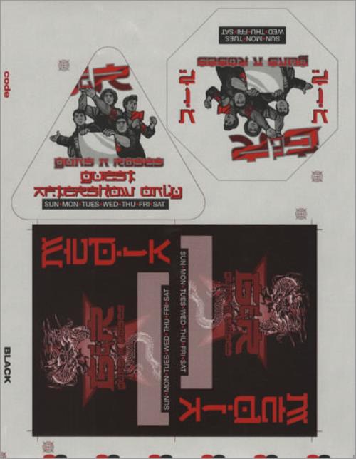 Guns N Roses 2002 Tour Passes - Uncut Sheet tour pass US GNRTPTO428671