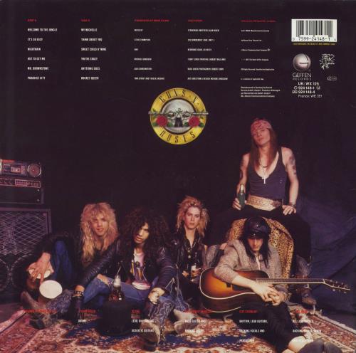 Guns N Roses Appetite For Destruction + Cross Logo Sticker - EX vinyl LP album (LP record) UK GNRLPAP800866