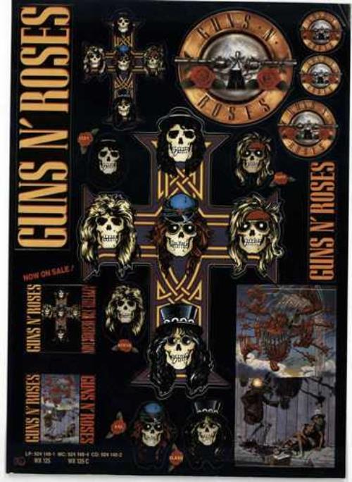 Guns N Roses Appetite For Destruction - 1st + 2 Hype Stickers & Sticker Sheet vinyl LP album (LP record) UK GNRLPAP506511