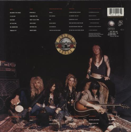 Guns N Roses Appetite For Destruction - 1st + Cross Sticker + Hype Sticker vinyl LP album (LP record) UK GNRLPAP853009