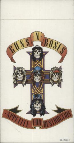Guns N Roses Appetite For Destruction - 1st + Cross Sticker + Hype Sticker vinyl LP album (LP record) UK GNRLPAP853009