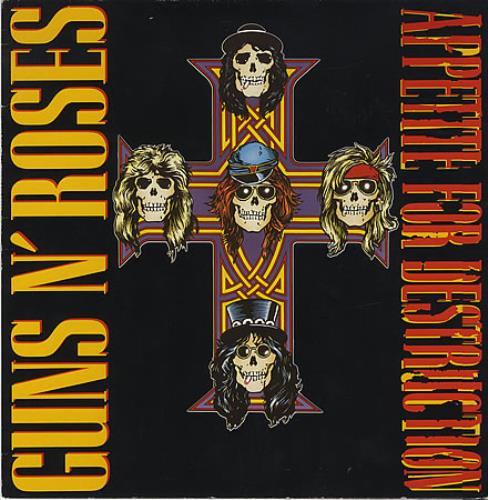 Guns N Roses Appetite For Destruction - 2nd + Sticker Sheet vinyl LP album (LP record) UK GNRLPAP393145