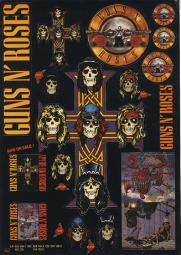 Guns N Roses Appetite For Destruction - 2nd + Sticker Sheet vinyl LP album (LP record) UK GNRLPAP393145