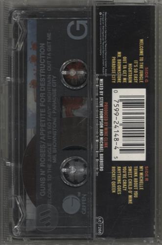 Guns N Roses Appetite For Destruction cassette album German GNRCLAP645250