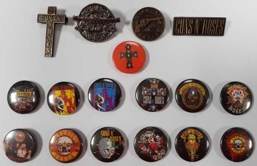 Guns N Roses Collection Of Pin Badges - 17 badge UK GNRBGCO683133