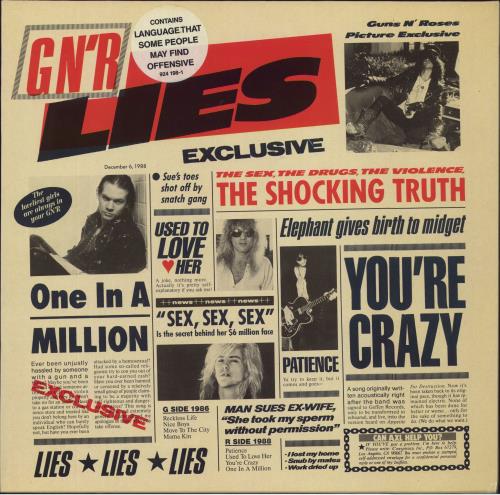 Guns N Roses GN'R Lies vinyl LP album (LP record) UK GNRLPGN819717