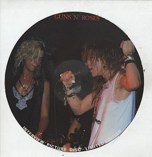 Guns N Roses Interview Picture Disc + Black Sleeve picture disc LP (vinyl picture disc album) UK GNRPDIN317831