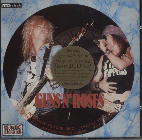 Guns N Roses Interview Picture Disc 2 CD album set (Double CD) UK GNR2CIN683104