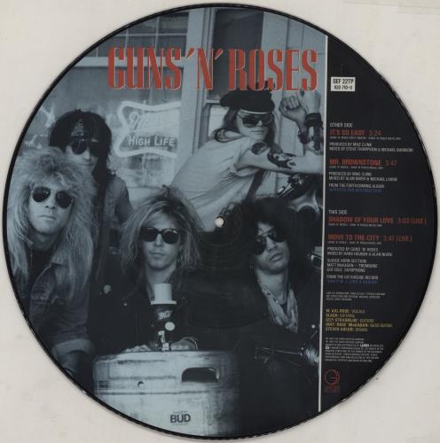 Guns N Roses It's So Easy 12" vinyl picture disc (12 inch picture record) UK GNR2PIT753536