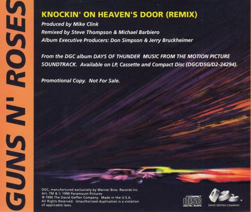 Guns N Roses Knocking On Heaven's Door CD single (CD5 / 5") US GNRC5KN27122
