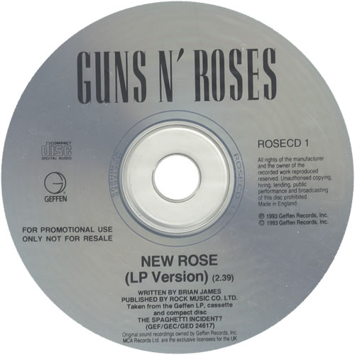 Guns N Roses New Rose CD single (CD5 / 5") UK GNRC5NE23959