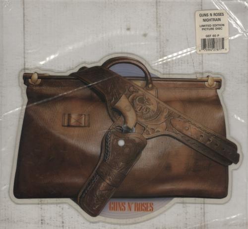 Guns N Roses Nightrain - Stickered - EX shaped picture disc (picture disc vinyl record) UK GNRSHNI874740