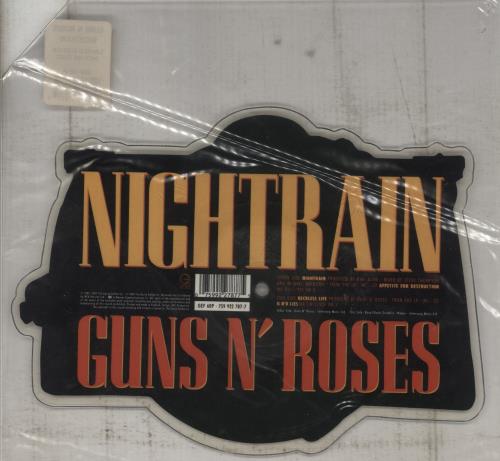 Guns N Roses Nightrain - Stickered - EX shaped picture disc (picture disc vinyl record) UK GNRSHNI874740