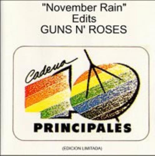 Guns N Roses November Rain Edits CD single (CD5 / 5") Spanish GNRC5NO35351