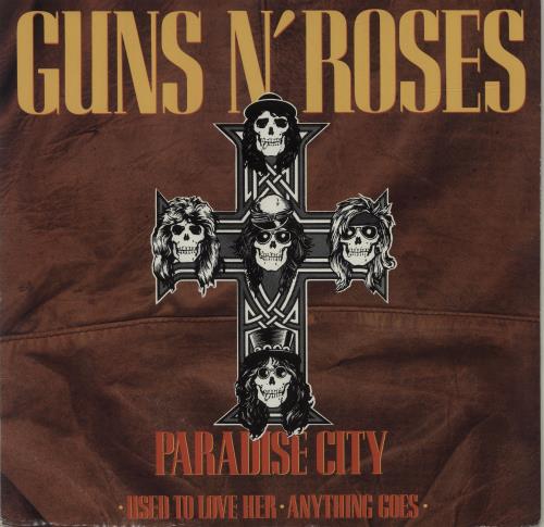 Guns N Roses Paradise City - Promo Stickered 12" vinyl single (12 inch record / Maxi-single) UK GNR12PA683475