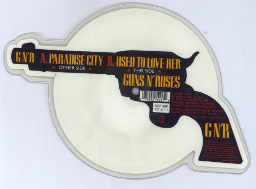 Guns N Roses Paradise City - White shaped picture disc (picture disc vinyl record) UK GNRSHPA00662