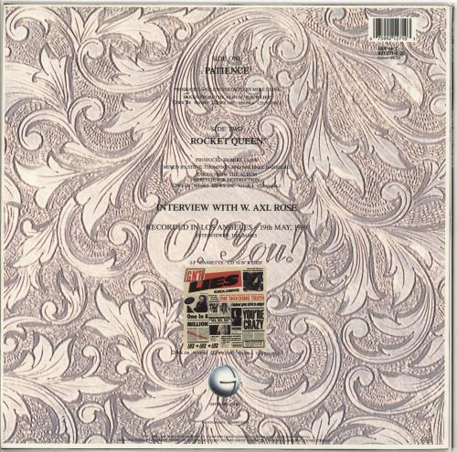 Guns N Roses Patience + Tattoo 12" vinyl single (12 inch record / Maxi-single) UK GNR12PA706711